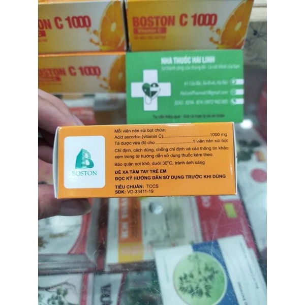 Viên sủi tăng sức đề kháng Boston C 1000mg Vitamin C sủi hàm lượng cao