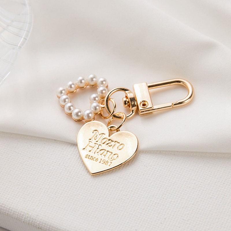 Korean Fashion Shell Pearl Key Chain Bag Charms Key Ring Trinket Airpods Key Accessories Cute Heart  Couple love Keychain Women Girl Gift