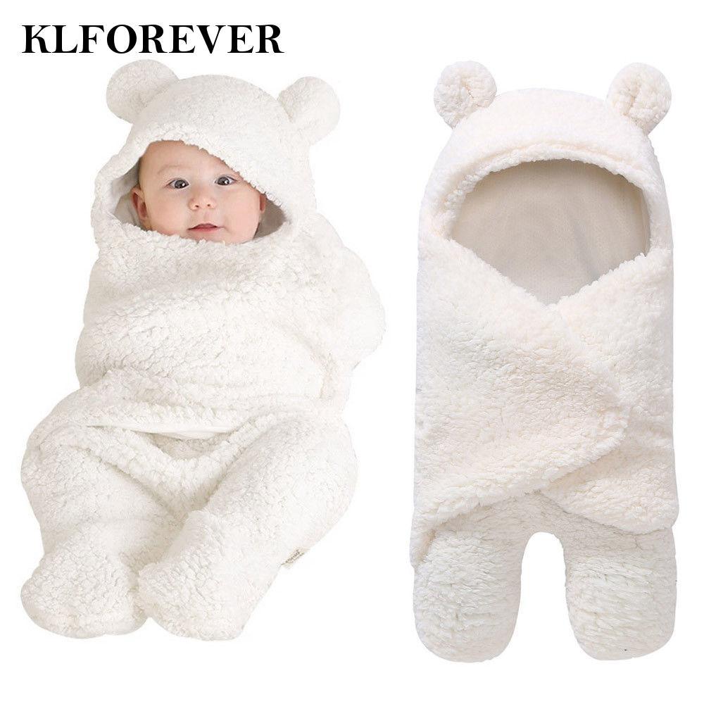 Chăn bông quấn ngủ thiết kế tai gấu đáng yêu xinh xắn cho bé sơ sinh