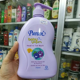 SỮA TẮM GỘI TOÀN THÂN CHO BÉ KO CAY MẮT PUREEN 750ML VỚI TINH CHẤT SỮA CHUA VƯỜN NHO ĐEN VÀ MẬN
