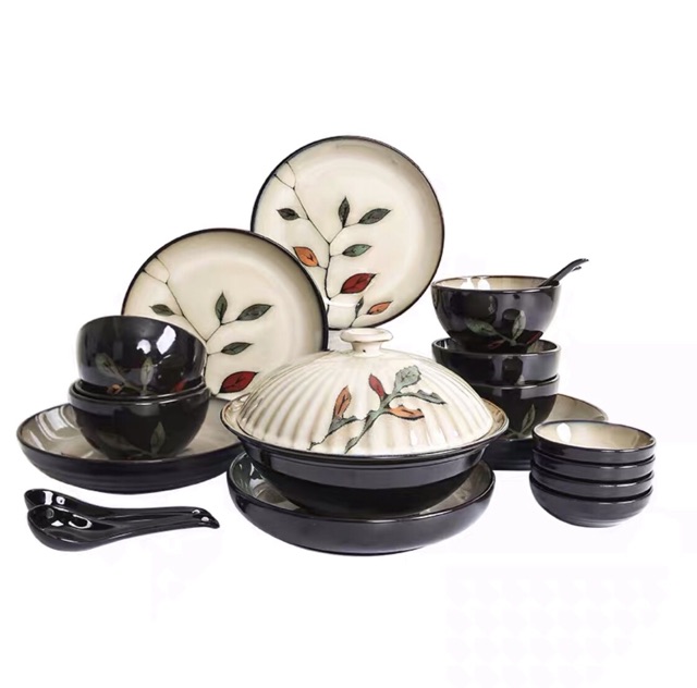 Bộ bát đĩa gia đình phong cách Nhật Bản - Bộ bát đĩa gốm sứ cao cấp