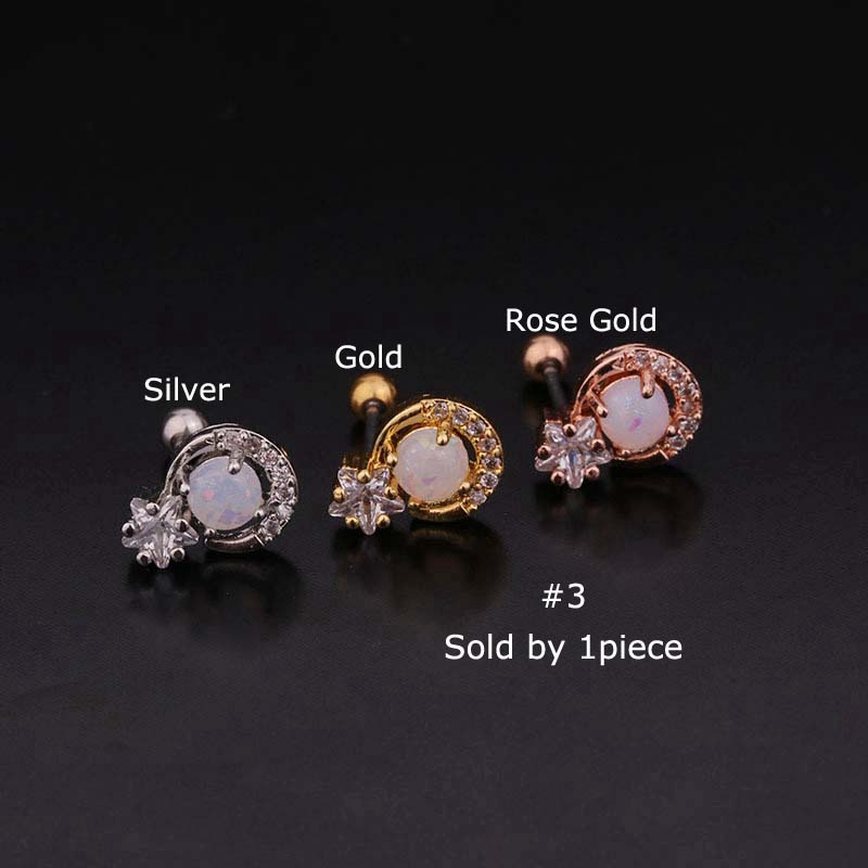 1 Chiếc Khuyên Tai Thép Không Gỉ 6mm 20g