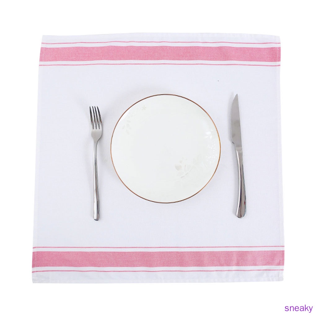 Khăn Lau Chén Dĩa Bằng Vải Cotton Thấm Hút Nhanh Khô Màu Đỏ