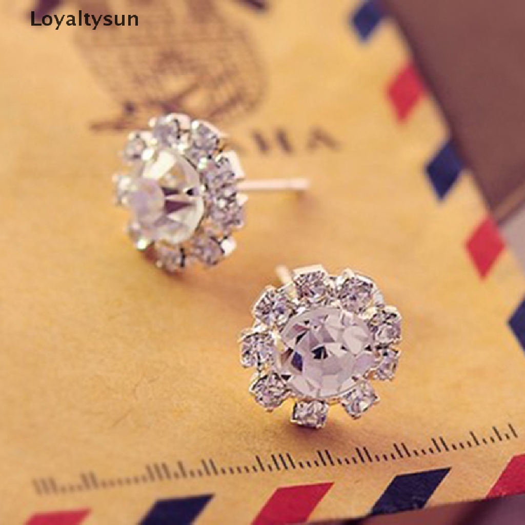 Khuyên Tai Hình Cầu Đính Đá Thời Trang Cho Nữ