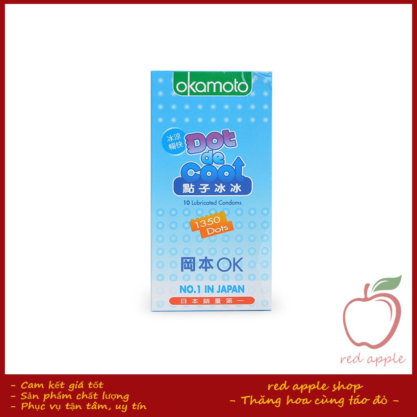 Bao Cao su Okamoto Dot De Cool Gai Lạnh Kéo Dài Thời Gian Quan Hệ (Hộp 10 Cái) - red apple shop