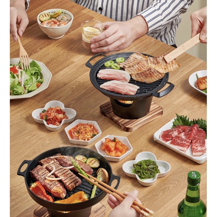 Bếp Nướng Cồn Mini Không Khói BBQ Phong Cách Nhật Cam Homeware