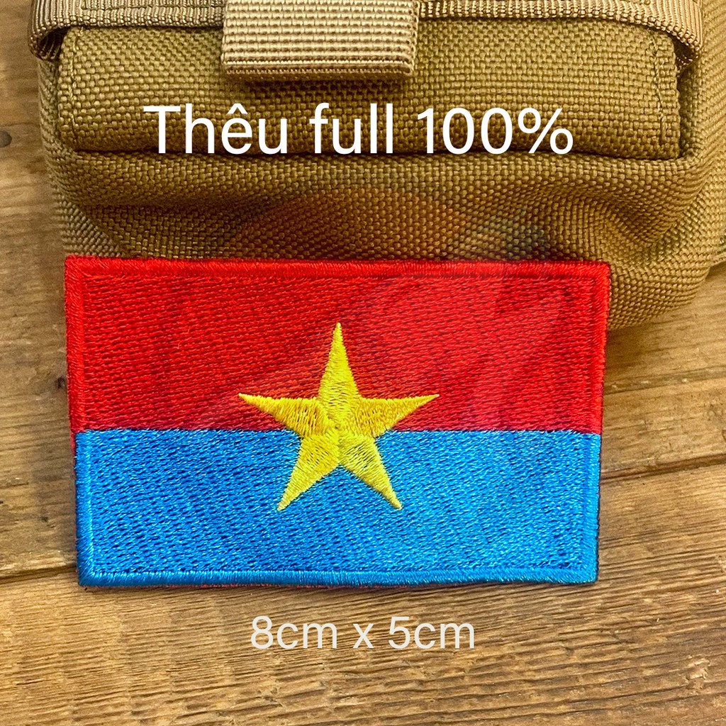Patch/sticker vải ủi/velcro cờ Việt Nam giải phóng dùng trang trí quần áo, balo, túi xách ..v..v