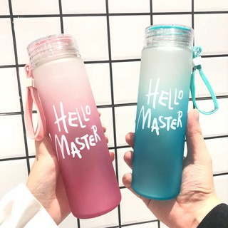 Bình nước thủy tinh hello master 400ml