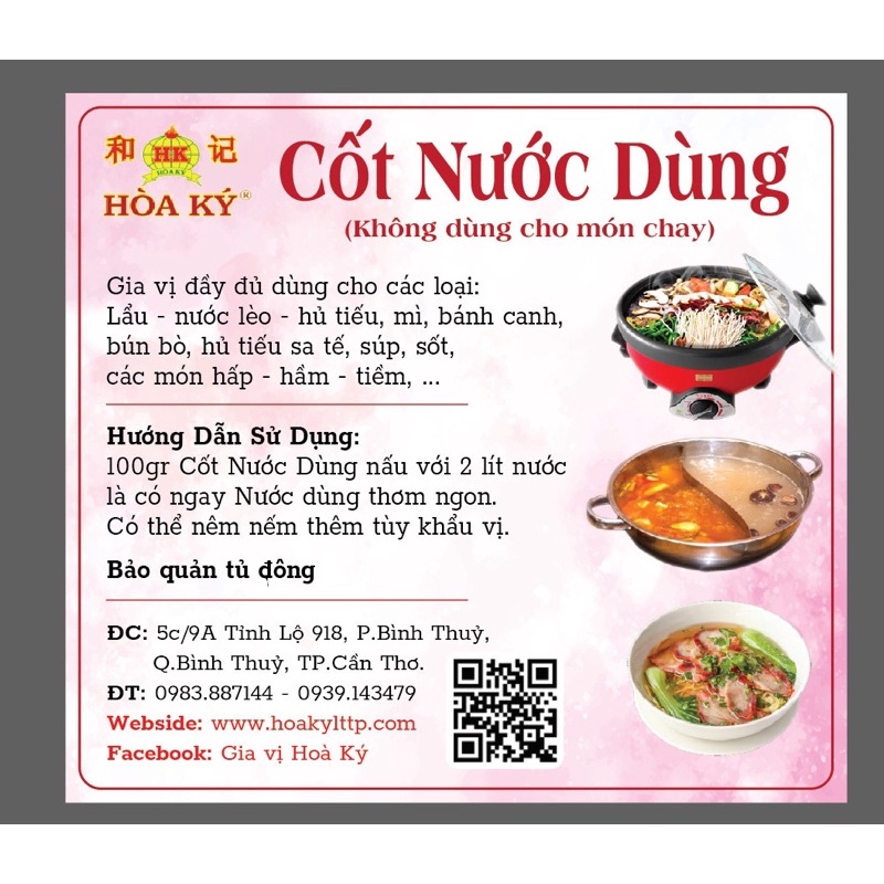 CỐT NƯỚC DÙNG 1kg, gia vị đầy đủ cho Lẩu-Nước Lèo