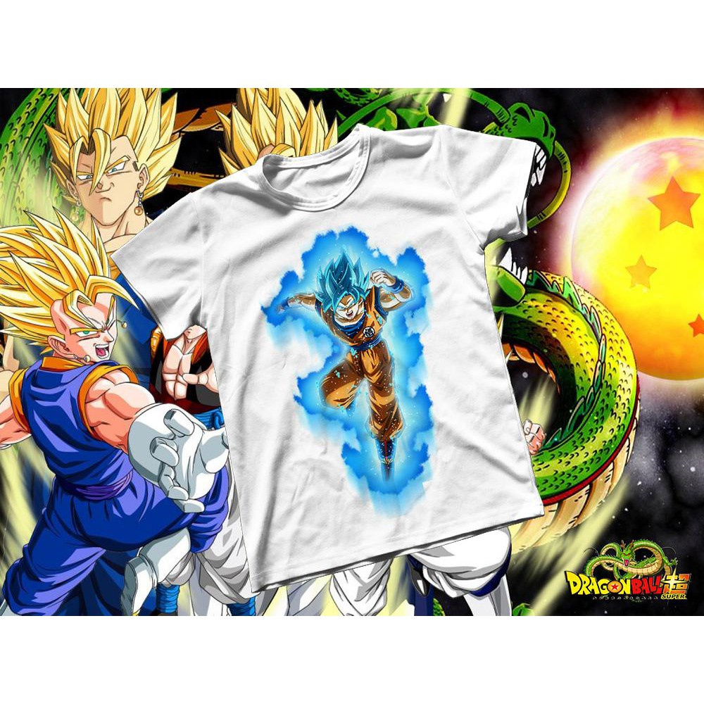 Áo thun Cotton Unisex - Anime - Dragon Ball - Songoku SSJ Blue