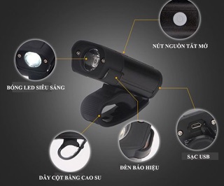 Đèn xe đạp siêu sáng Bicycle Lighter 018