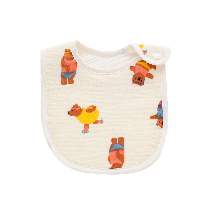 Yếm Ăn 2 Bước Bằng Vải Cotton In Hoa Thoải Mái Thân Thiện Với Da