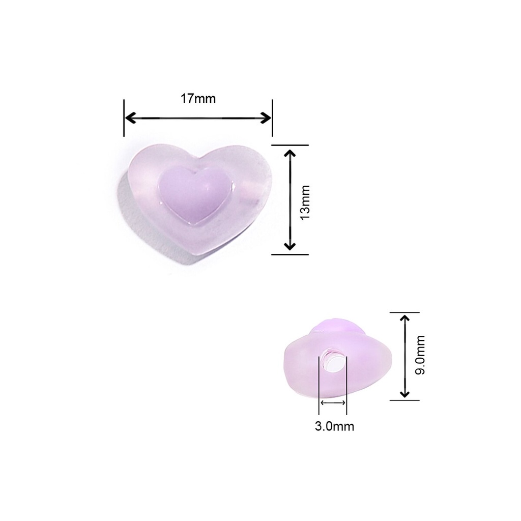 Set 20 hạt nhựa acrylic trong suốt hình trái tim làm trang sức DIY