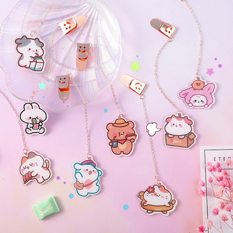 Phụ Kiện Đánh Dấu Trang Sách Hình Động Vật Hoạt Hình Dễ Thương