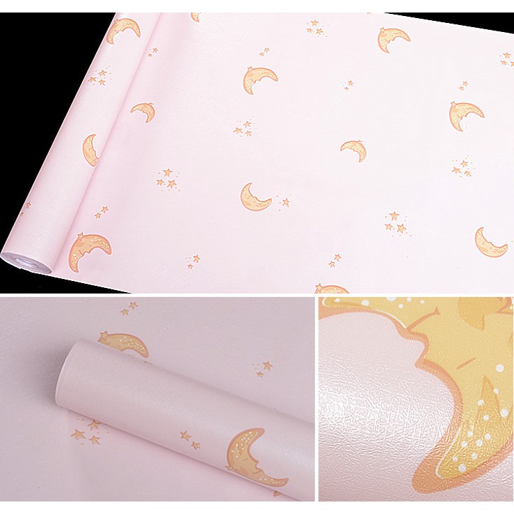 Giấy dán tường trăng hồng lãng mạn