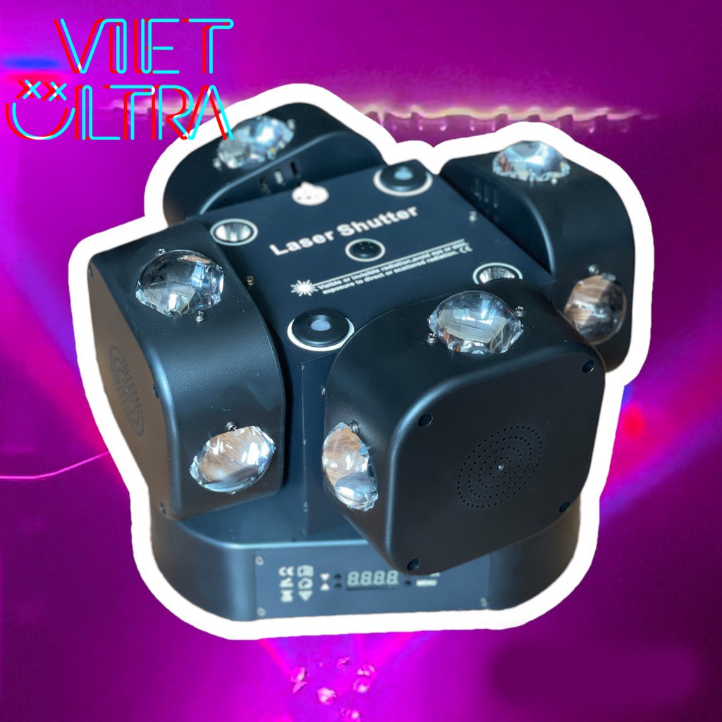 ĐÈN MOVING 4 ĐẦU 16 MẮT KẾT HỢP LASER - CHỚP CỰC ĐỈNH!!!