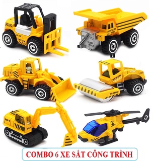 Bộ đồ chơi 6 xe sắt có 3 mẫu: công trình - cứu hỏa - rác