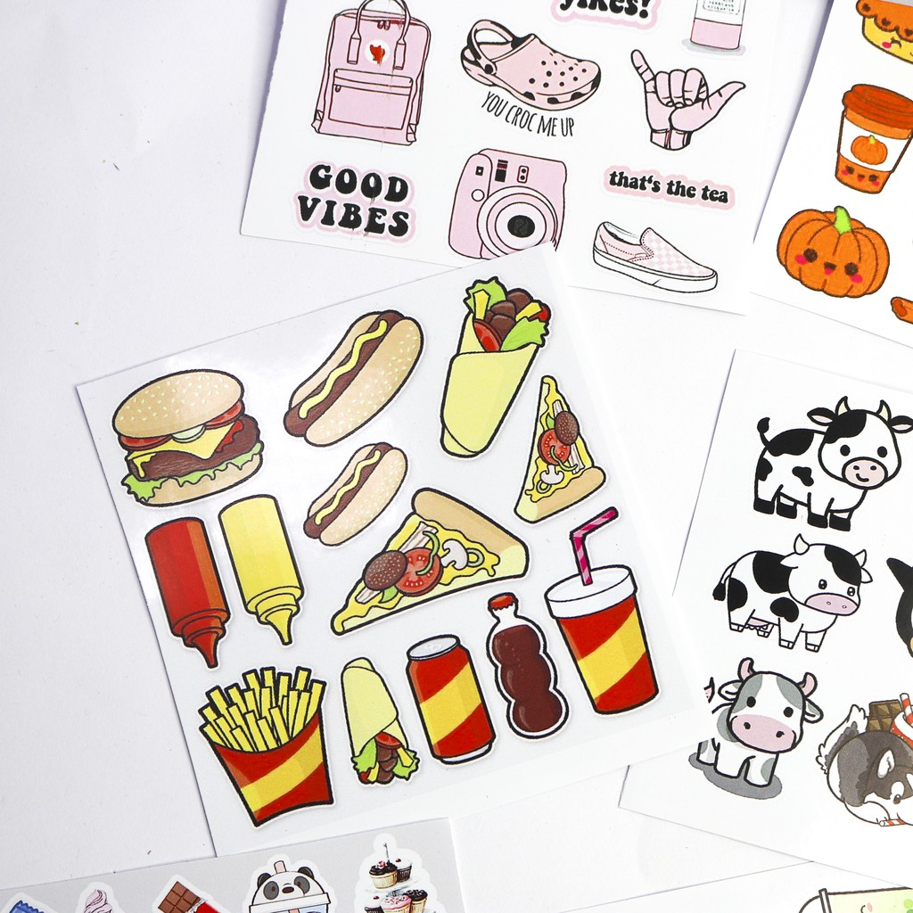 Sticker pilu 5 TỜ Nhãn dán dễ thương 5 tấm