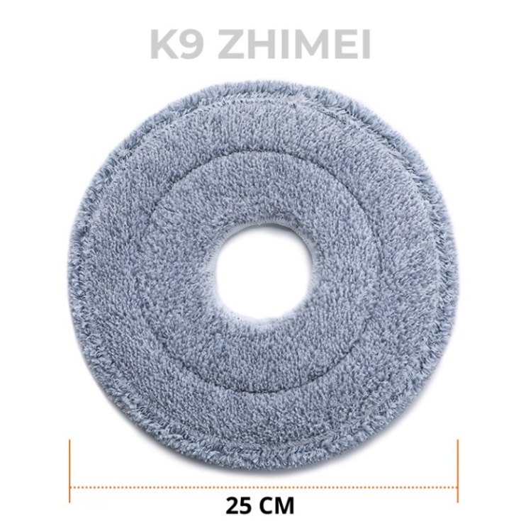Bông Lau Sợi Microfiber Hình Tròn  Thay Thế Chổi Lau Nhà K9 ZHIMEI Tách Nước Bẩn