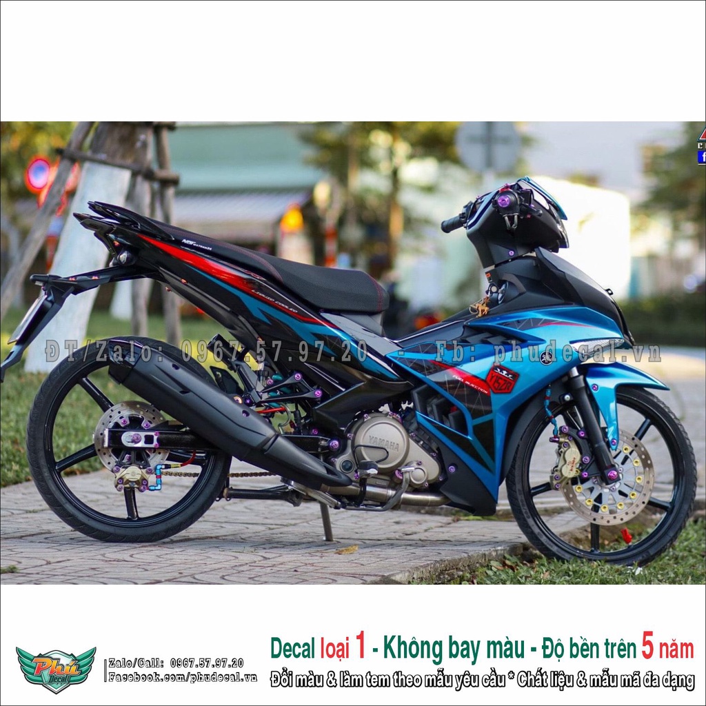Tem rời Exciter 150 xanh ngọc đen (2)
