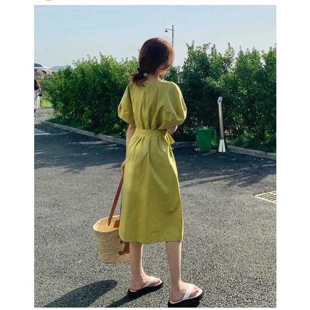 Váy kiểu xuông nữ, đầm xuông xanh bơ, váy RHSTORE | BigBuy360 - bigbuy360.vn