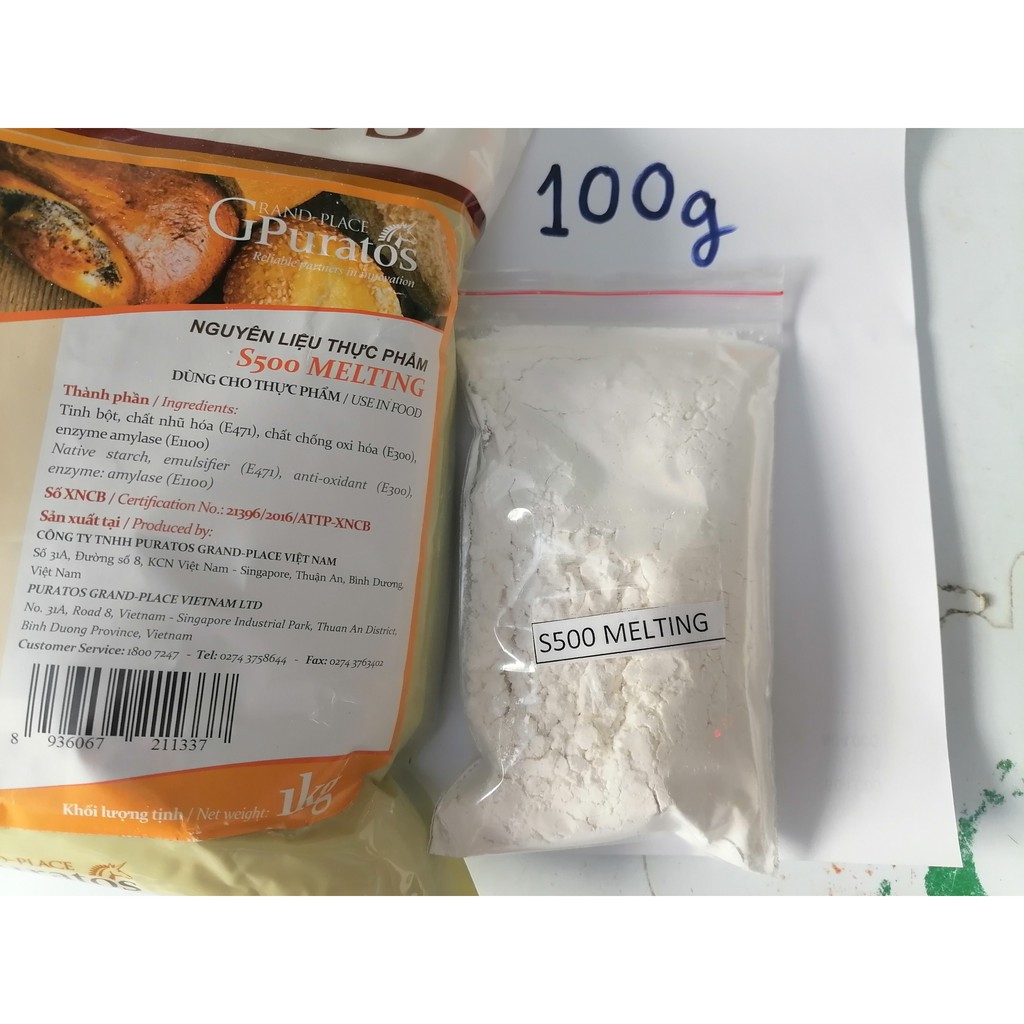 100g Phụ gia Bánh mì mềm PURATOS S500 Melting Special improver for soft bread