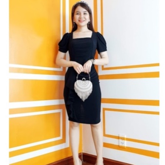 Đầm ôm trung niên - Váy dự tiệc, hội nghị, chất thun kimsa co giãn 4 chiều, thoáng mát, thấm hút mồ hôi mã 1229