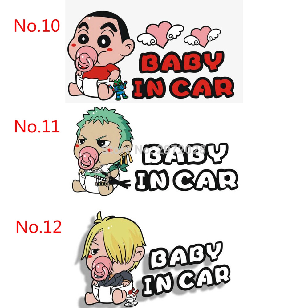 Miếng Dán Họa Tiết Hoạt Hình Baby in Car Độc Đáo Trang Trí Thân Xe Hơi