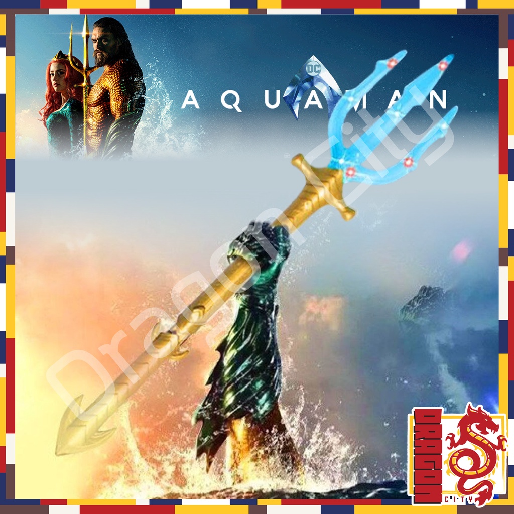 Đồ Chơi Aquaman Siêu Anh Hùng Trident Of Neptune Trẻ Em Cosplay Ánh Sáng Âm Thanh Vũ Khí P Rop 57cm