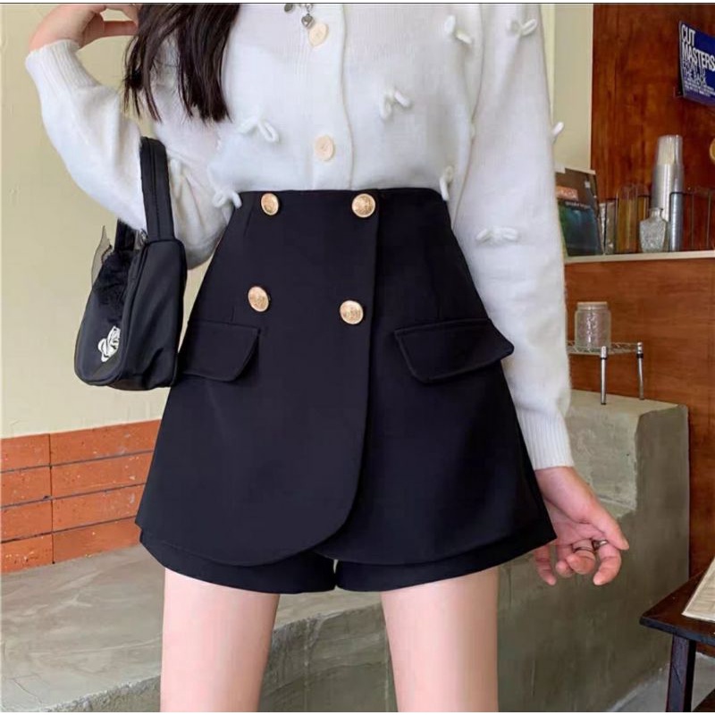 Quần Giả Váy Vạt 4 Cúc ❤️ Phong Cách Hàn Quốc❤️Đủ Màu Đen,Trắng M004 | BigBuy360 - bigbuy360.vn