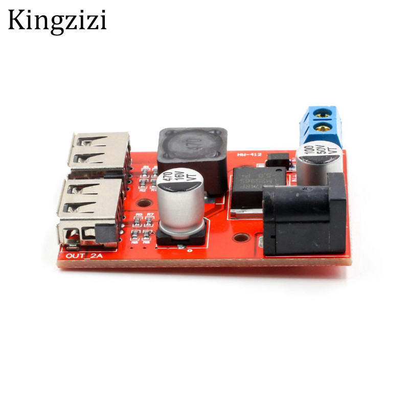 Bảng mạch module chuyển đổi nguồn năng lượng mặt trời LM2596 USB kép DC-DC 9V 12V 24V 36V đến 5V 3A