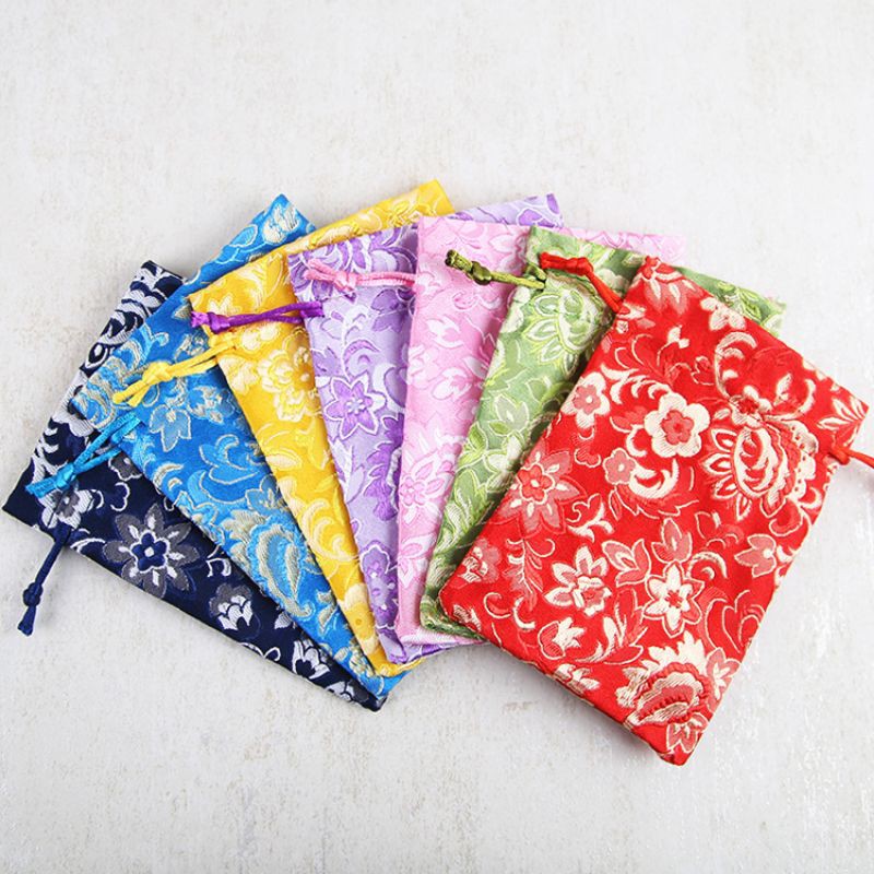 túi gấm đỏ đựng trang sức 10x13cm