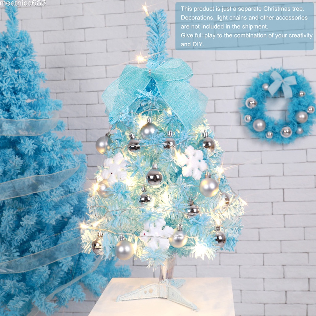 Cây thông noel trang trí màu trắng/ hồng /xanh lam kích thước 60cm có giá đỡ dễ dàng lắp ráp