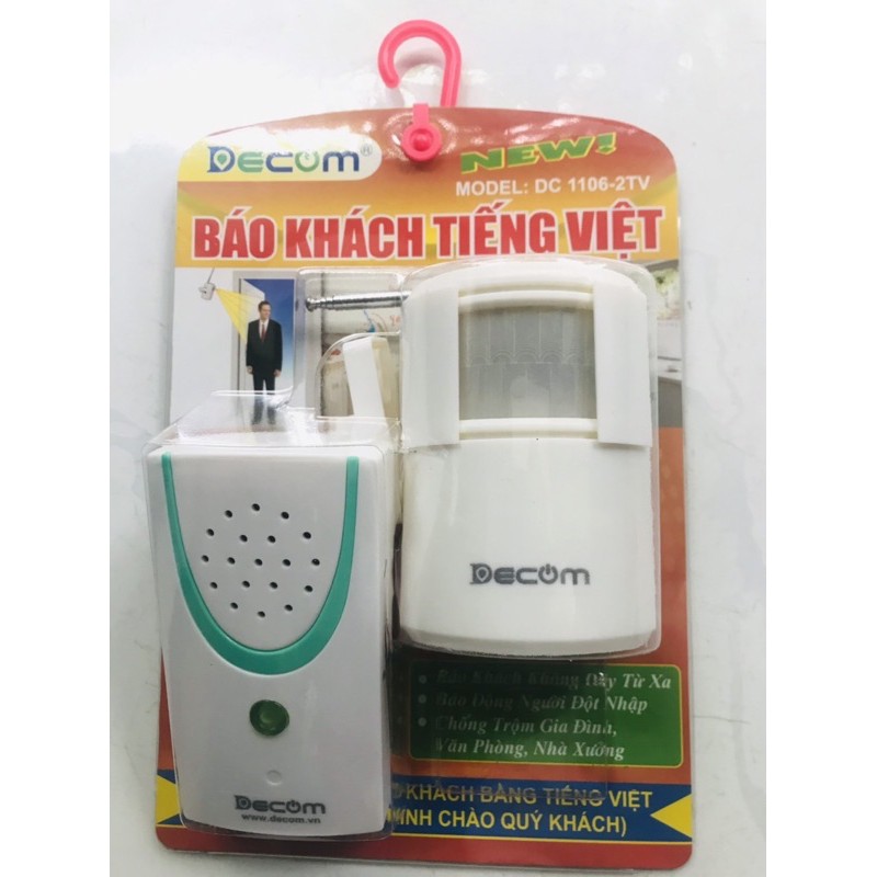 Chuông Báo Khách, Báo Động Chống Trộm Hồng Ngoại Không Dây DECOM