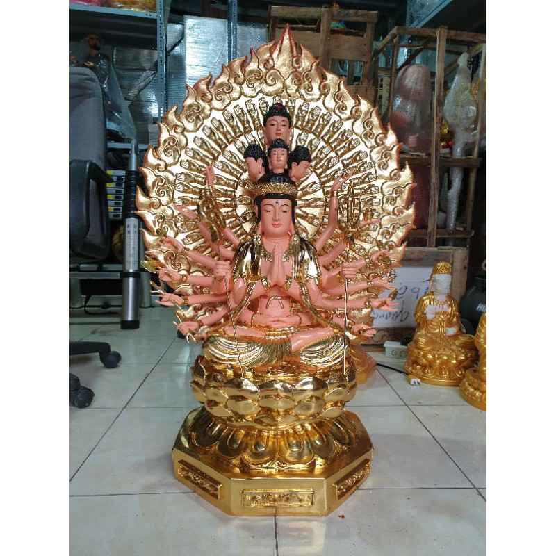 Tượng Phật Thiên thủ thiên nhãn 80cm  dát vàng