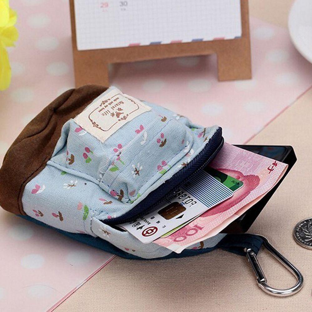 Ví Vải Canvas Mini In Họa Tiết Hoa Xinh Xắn Dành Cho Nữ