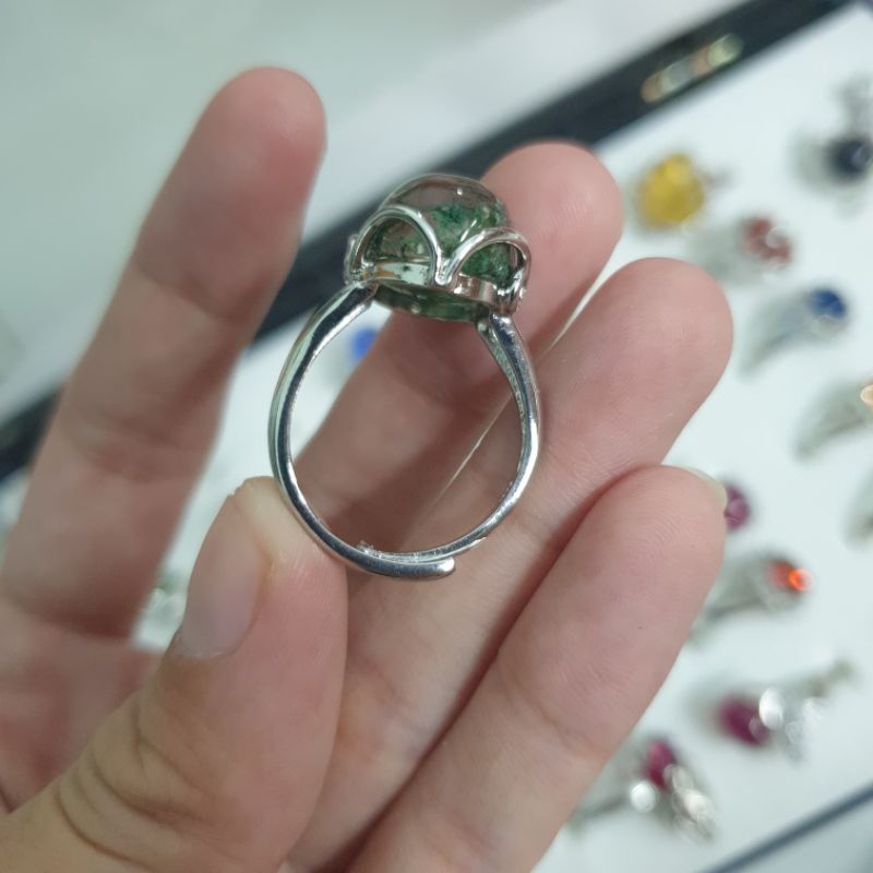 Nhẫn nữ đính mặt đá ưu linh freesizd