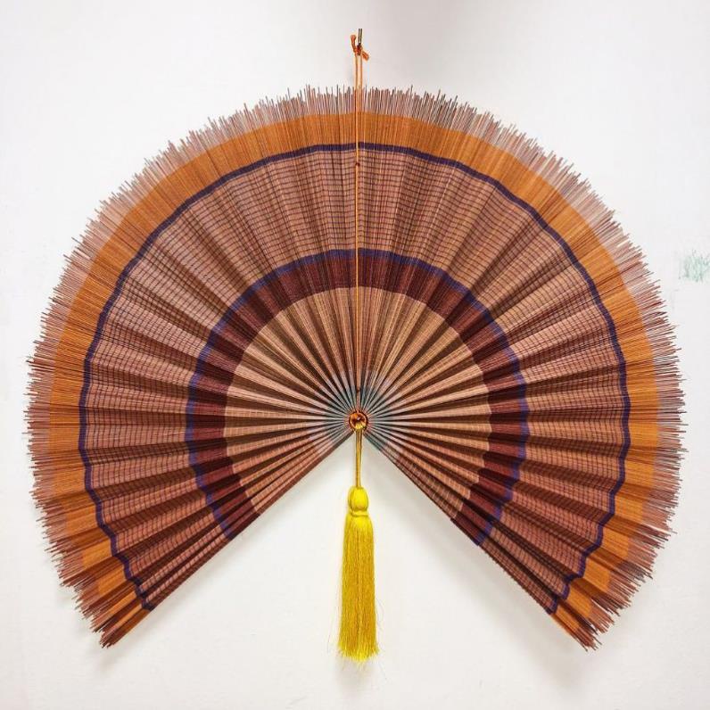 Mành tre quạt decor- Quạt lá tre/ quạt mành/quạt nan tăm decor tường - quạt mành tre
