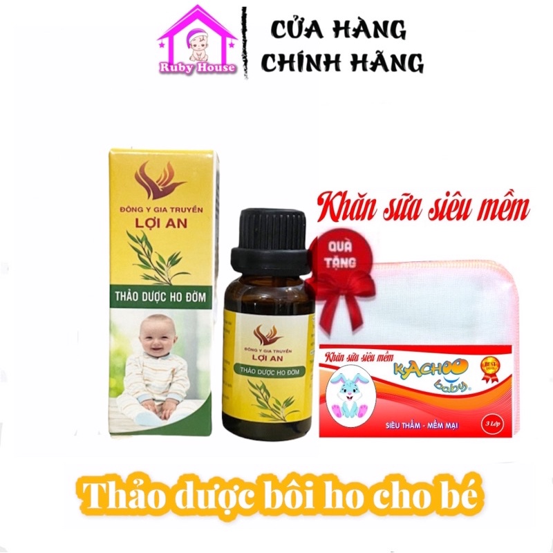 Thảo dược bôi ho Lợi An chai vàng 30ml - Hết ho đờm sổ mũi cho bé