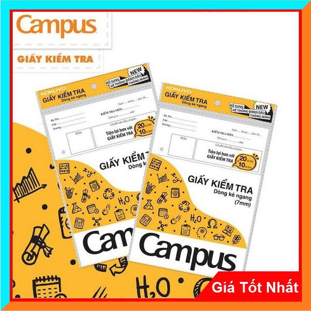 Giấy Kiểm Tra Campus B5 ĐL70gsm TP-BM70G-30 Không Chấm -1 túi /(20 tờ đôi + 10 tờ đơn)