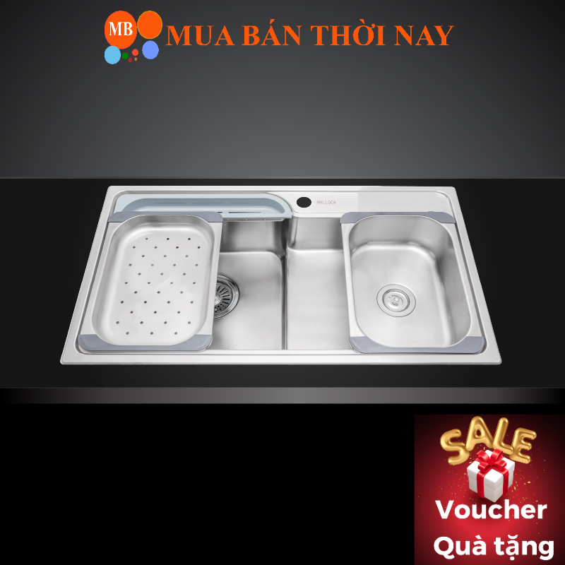 Chậu rửa chén inox Malloca MS 1028N, bồn rửa bát inox 304, Cam kết chính hãng