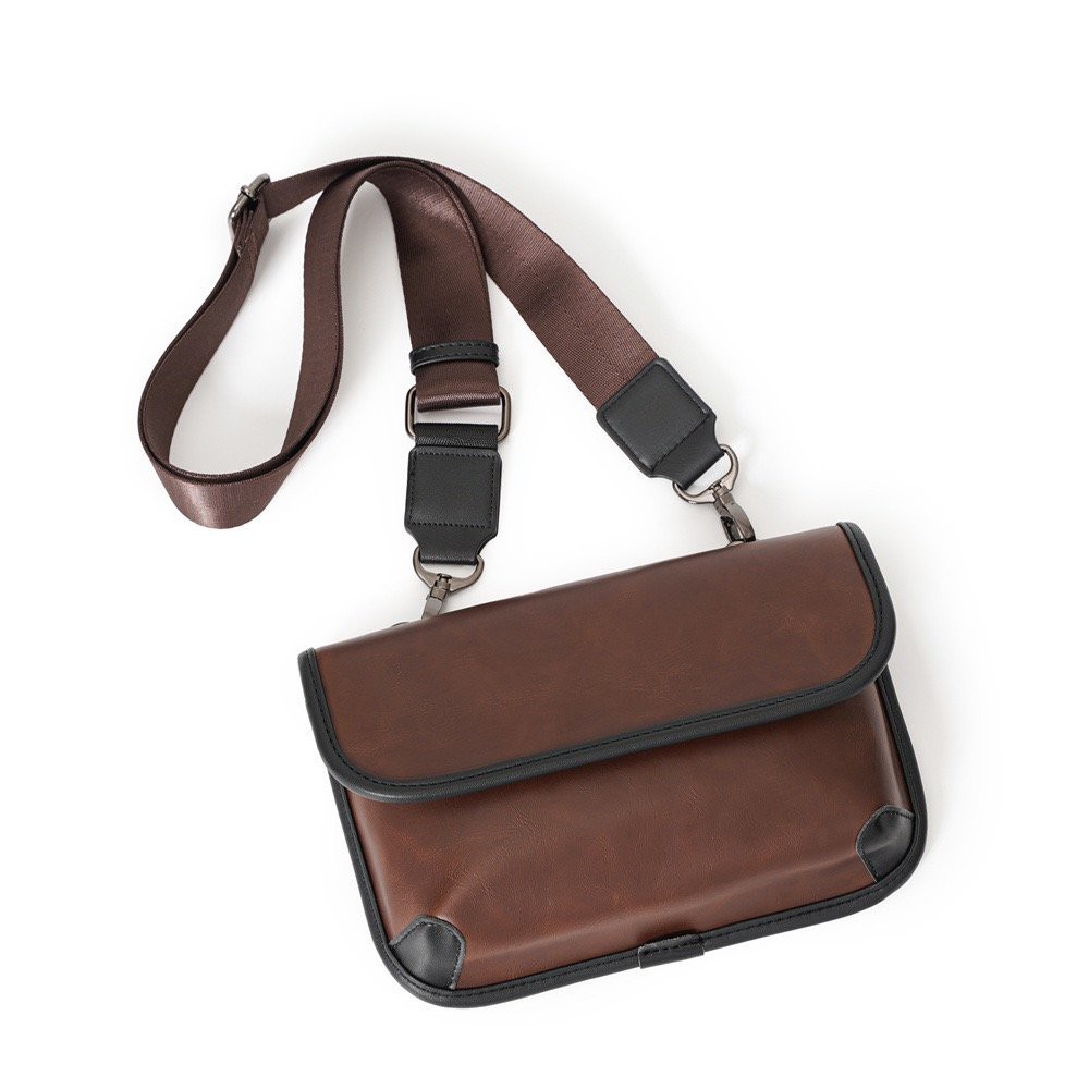 Túi Đeo Chéo Nam Vintage Thời Trang Basic Brin Jino Studio Màu Nâu Retro Cao Cấp - Túi Xách Nam Chất Liệu Da Bền Đẹp