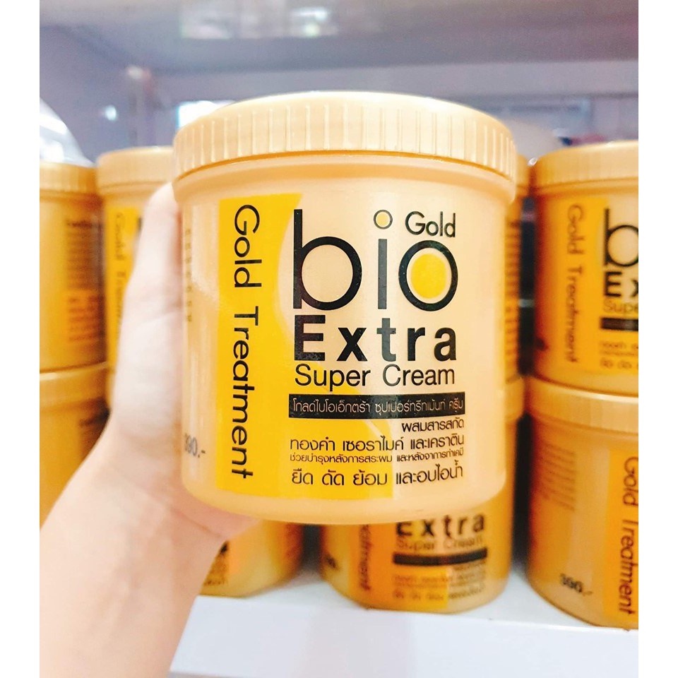 Kem Hấp Ủ Tóc Bio Gold Dưỡng Siêu Mượt, Phục Hồi Hư Tổn Extra Super Cream 500ml Thái Lan