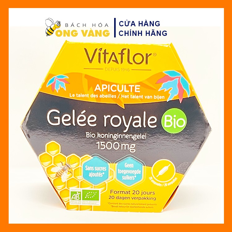 Sữa ong chúa Vitaflor Gelée Royale Bio 1500mg của pháp 20 ống