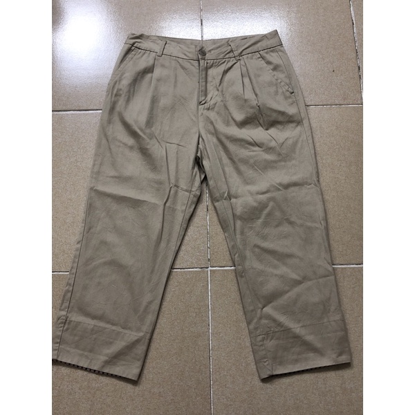 Size 29 to 30 quần thô kaki nam nữ form baggy màu be mới cao xắn gấu 2hand