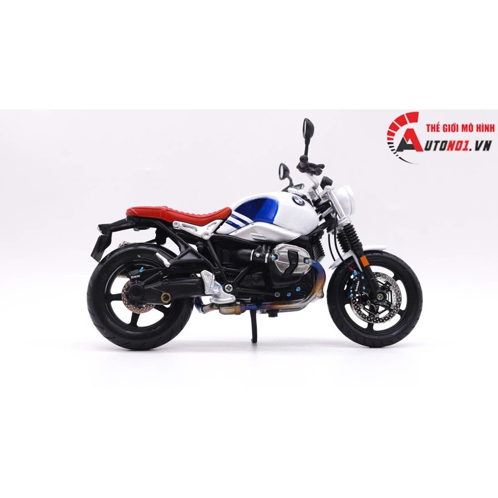 MÔ HÌNH XE ĐỘ BMW R NINE T WHITE BLUE TỈ LỆ 1:12 AUTONO1 D190