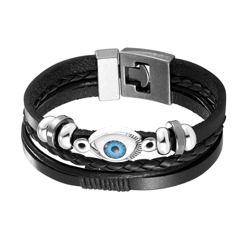 Vòng Tay Dây Bện Nhiều Lớp Phong Cách Rock Cá Tính Thời Trang Cho Nam