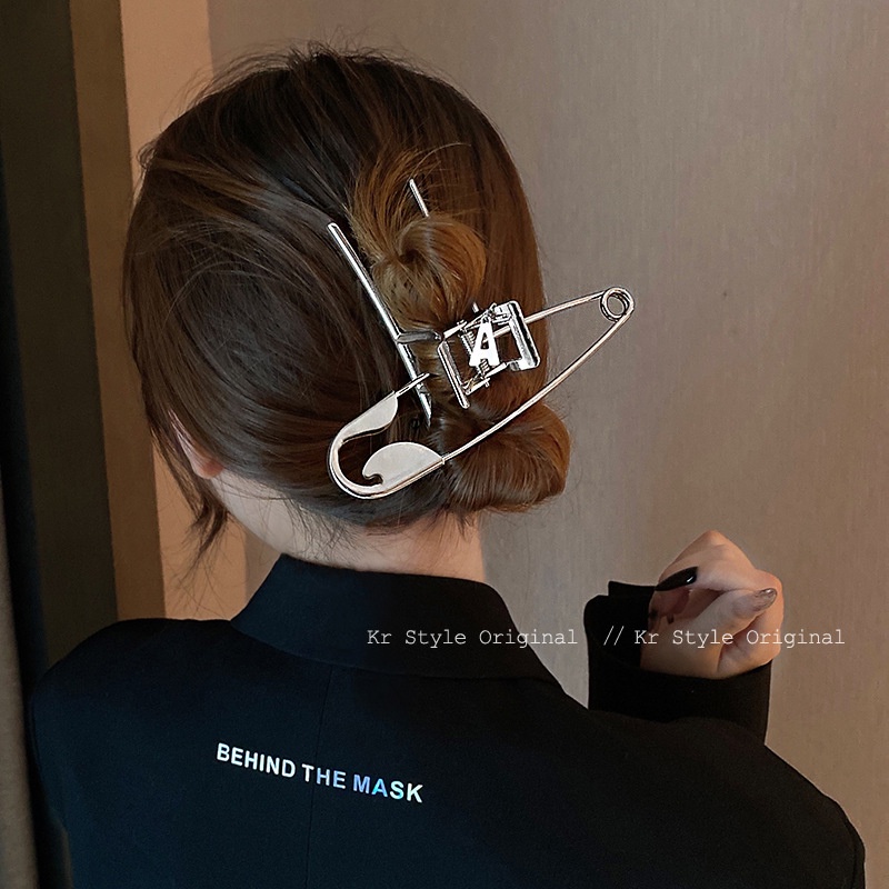 Kẹp Tóc Kim Loại Màu Bạc Thời Trang Hàn Quốc Cho Nữ