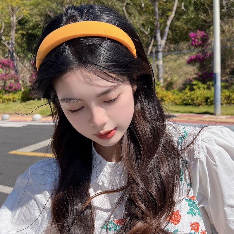 Băng Đô Cài Tóc Đính Hoa Màu Xanh Dương Thời Trang Hàn Quốc Xinh Xắn Cho Nữ