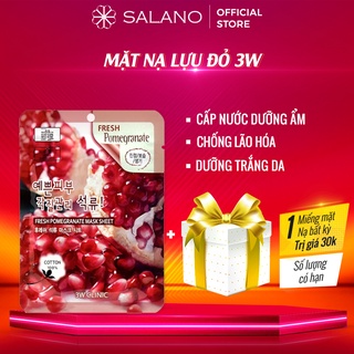 Mặt nạ dưỡng da hàn quốc dưỡng ẩm giảm mụn se khít lỗ chân lông tinh chất lựu đỏ 3W CLINIC SALANO MNSLN12